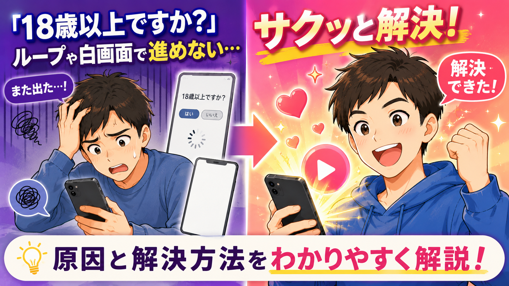 FANZAの年齢確認が進まない！スマホ画面のバグを一発で直す対処法7選